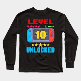 10th Birthday  Level 10  Video  Birthday Long Sleeve T-Shirt